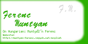 ferenc muntyan business card